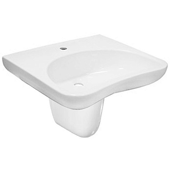 Умывальник на полупьедестале медицинский керамика с отверстием под смеситель 640х550х165, 19693 фото  в интернет-магазине Санкомп