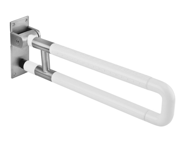 Поручень настенный подъёмный покрыт НЕЙЛОНОМ БЕЛЫЙ 600х100х192, 20271 фото  в интернет-магазине Санкомп