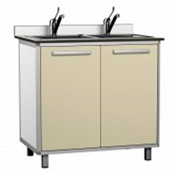 Стол медицинский с мойкой габариты 900х600х850 мм (фасад светло-бежевый), 23370 фото  в интернет-магазине Санкомп