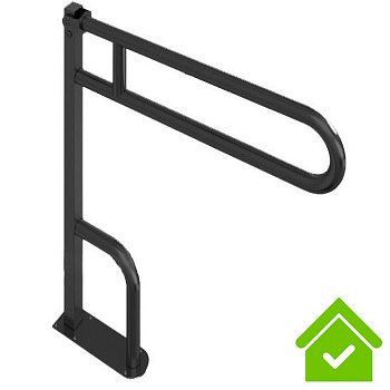 Поручень черный напольный подъёмный из нержавеющей стали 870х100х770, 20878 фото  в интернет-магазине Санкомп