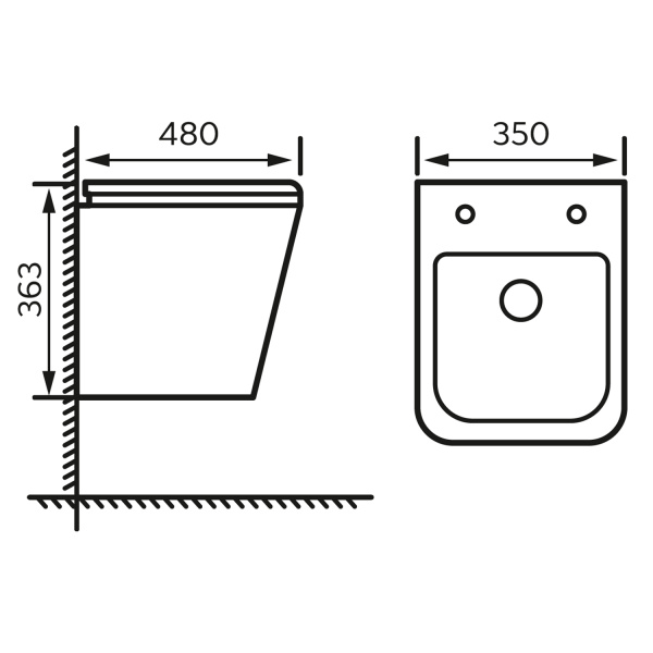 Унитаз подвесной БЕЗОБОДКОВЫЙ (480х350х363) С СИДЕНЬЕМ МИКРОЛИФТ 22011 фото  в интернет-магазине Санкомп