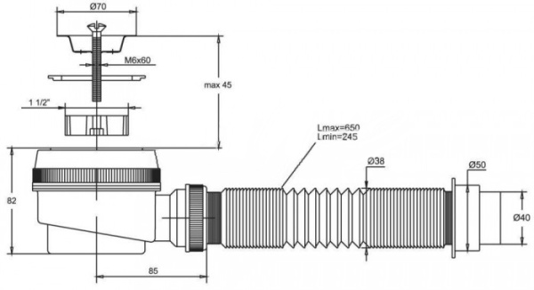 Сифон для душевого поддона фото  в интернет-магазине Санкомп