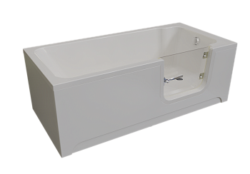 Ванна для инвалидов и пожилых со стеклянной дверцей лежачая правая 1680х800х610 мм, 22770  фото  в интернет-магазине Санкомп