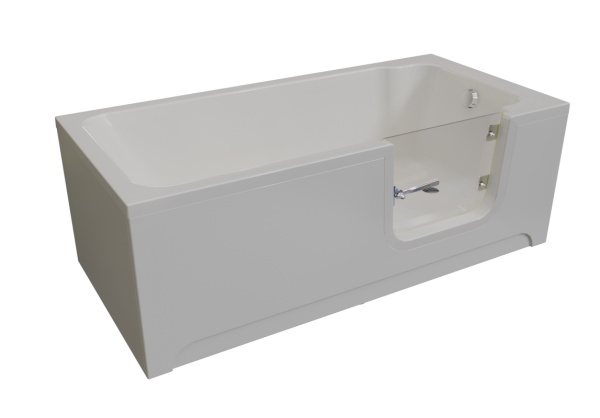 Ванна для инвалидов и пожилых со стеклянной дверцей лежачая правая 1680х800х610 мм, 22770  фото  в интернет-магазине Санкомп