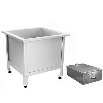 Слив технический из нержавеющей стали 800х800х600 мм (ЭКОНОМ) С ПЕСКОУЛОВИТЕЛЕМ 25 литров, 18173 фото  в интернет-магазине Санкомп