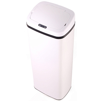 Ведро С АВТОМАТИЧЕСКИМ подъемом крышки 50 литров Белое, 21254  фото  в интернет-магазине Санкомп