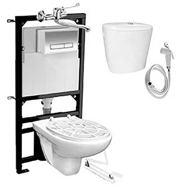 Видуар ПОДВЕСНОЙ ПРО, с инсталляцией, бачком для раствора КЕРАМИКА, ПЕДАЛЬЮ И СМЕСИТЕЛЕМ, 24857 фото  в интернет-магазине Санкомп