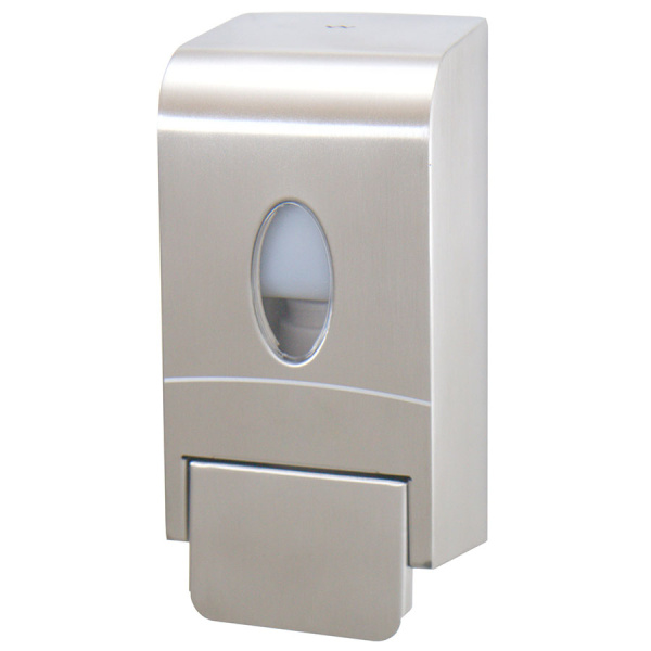 Дозатор для жидкого мыла настенный из нержавеющей стали 500 мл вертикальный Матовый, 27090 фото  в интернет-магазине Санкомп