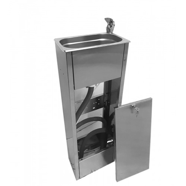 Фонтанчик питьевой кнопочный напольный 1 чаша Х/В, Б/Ф, Б/УФ, Б/Г, Б/ТО, AISI 304, 265х176х835 17006 фото  в интернет-магазине Санкомп