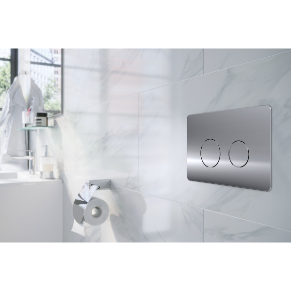 Кнопка смыва двойная, круглая, хром глянецевая 22425 фото  в интернет-магазине Санкомп