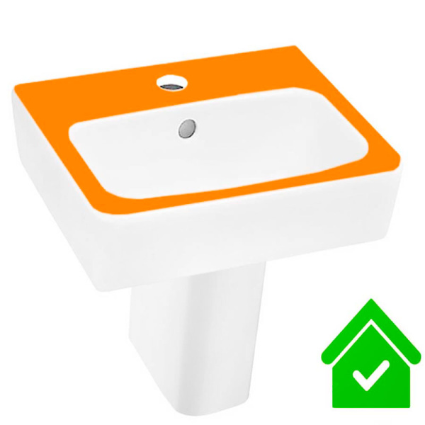 Умывальник на пьедестале ДЕТСКИЙ С/О, С/П 40 см ПРЯМОУГОЛЬНЫЙ (340х400х500) для детей от 4 до 7 летО фото  в интернет-магазине Санкомп