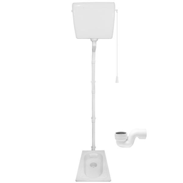 Чаша Генуя СТАЛЬ смещенный выпуск с бачком высокий ПЛАСТИК сифон НИЗКИЙ горизонтальный, 15406 фото  в интернет-магазине Санкомп