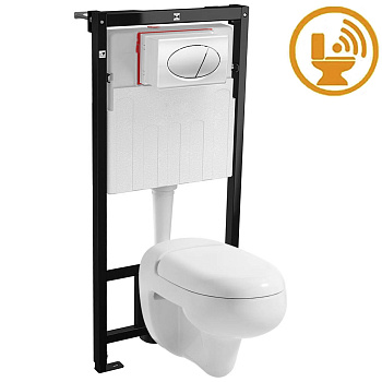 Унитаз ДЕТСКИЙ подвесной сиденье с крышкой с инсталляцией с кнопкой СЕНСОРНЫЙ, 23739 фото арт.23739