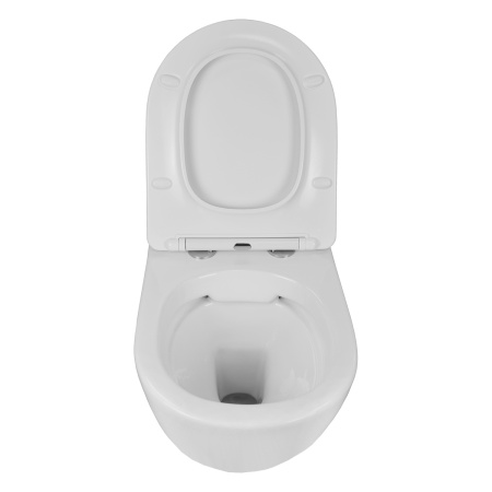 Унитаз подвесной БЕЗОБОДКОВЫЙ (370х490х360) С СИДЕНЬЕМ МИКРОЛИФТ 22572  фото  в интернет-магазине Санкомп