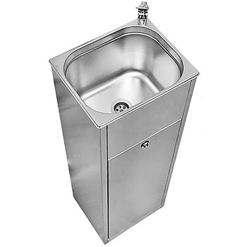 Фонтанчик питьевой кнопочный напольный 1 чаша Х/В, Б/Ф, Б/УФ, Б/Г, Б/ТО, AISI 304, 325х265х860 19420 фото  в интернет-магазине Санкомп