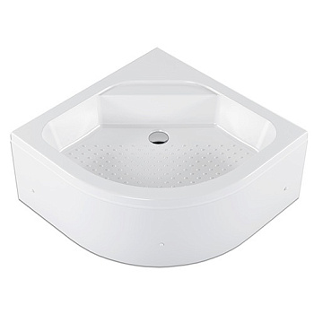 Поддон акриловый угловой ГЛУБОКИЙ  900х900х355, С ЭКРАНОМ, с регулируемыми опорами, без сифона фото  в интернет-магазине Санкомп